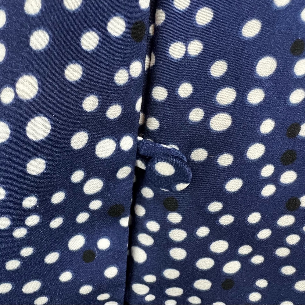 Dot Print Button Front Flutter Sleeve Top Size La… - image 7